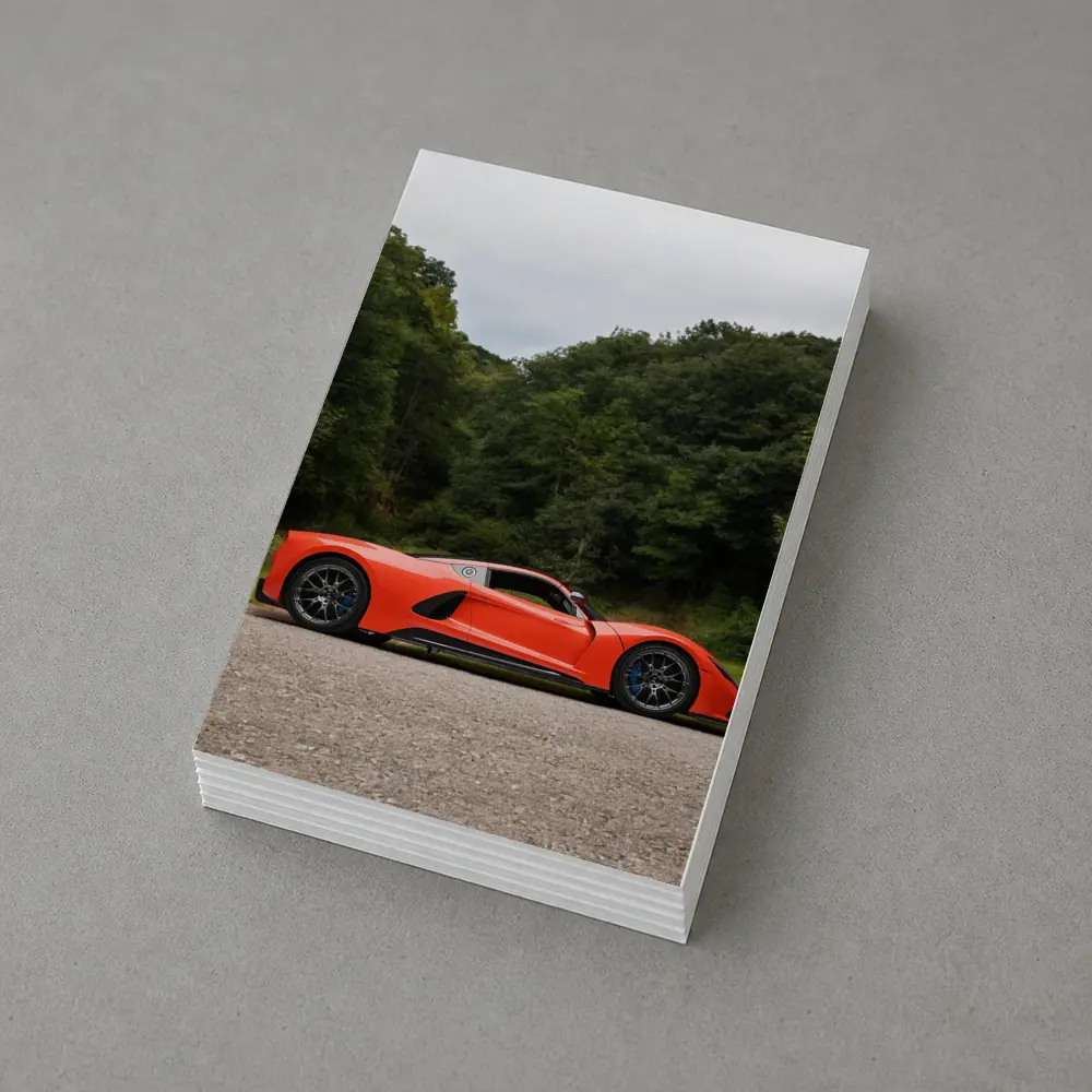Hennessey Venom F5 Orange Supercar Wooded Road – Postcards