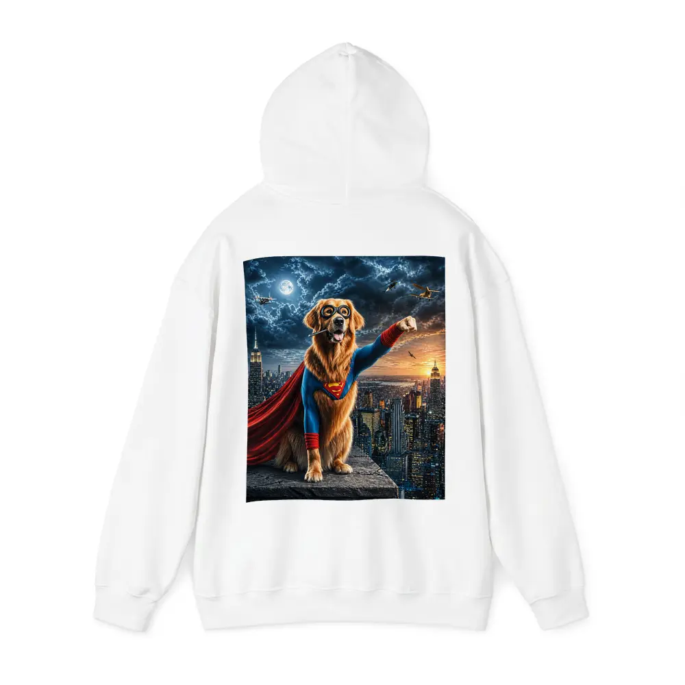 Golden Retriever Superman Hero City Night – Hoodies