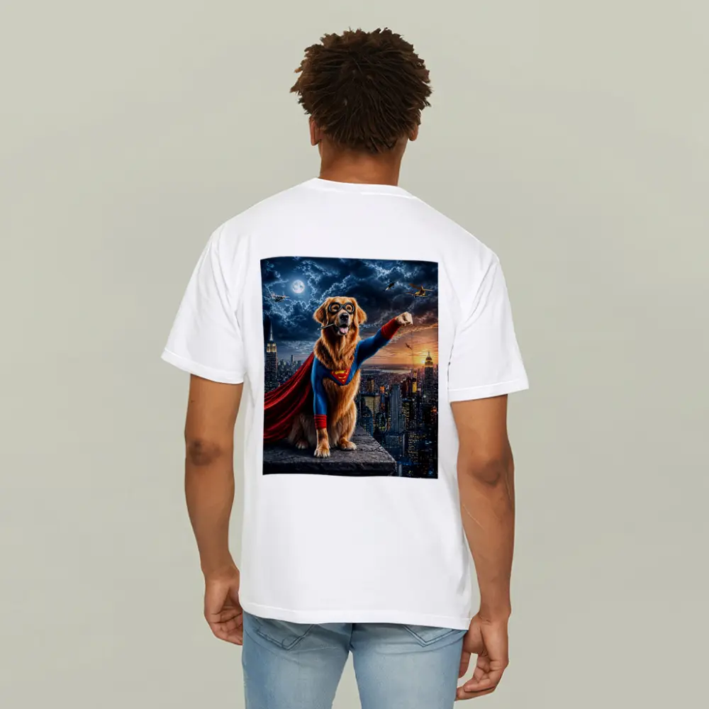 Golden Retriever Superman Hero City Night – T-Shirts