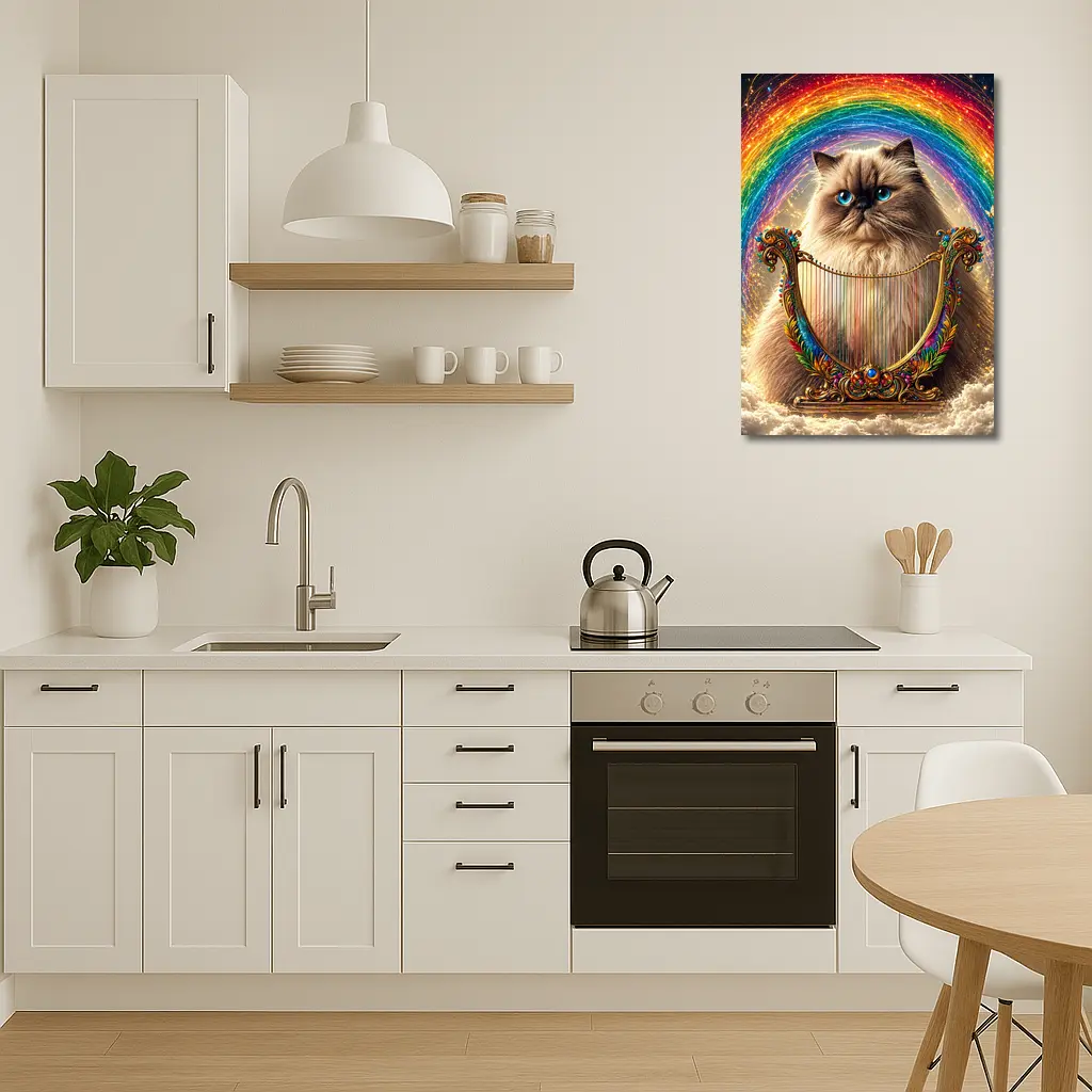 Himalayan Cat Rainbow Harp Clouds Fantasy – Wall Art