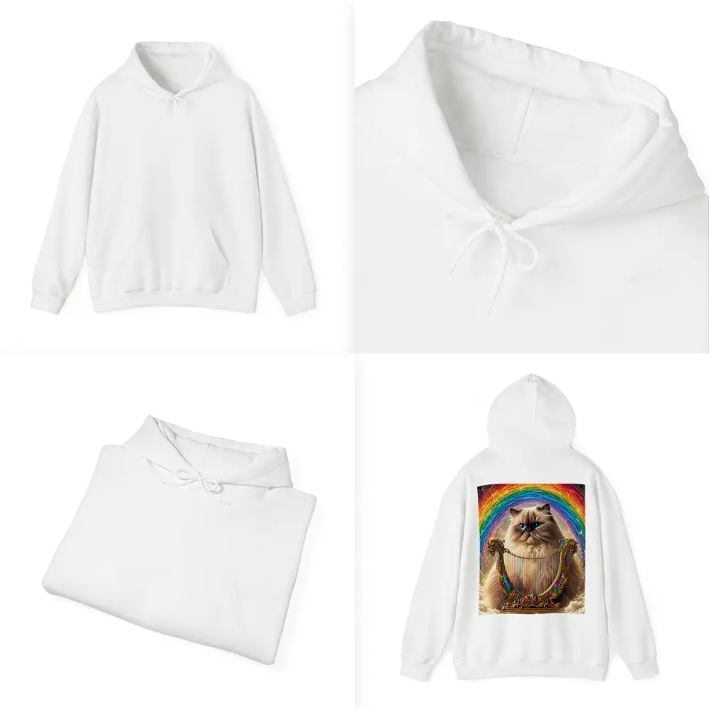 Himalayan Cat Rainbow Harp Clouds Fantasy – Hoodies