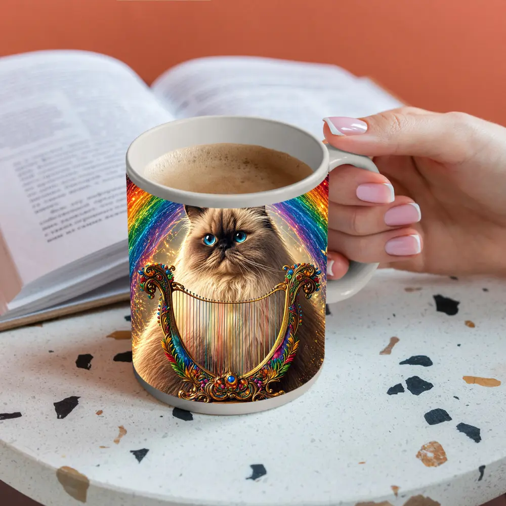 Himalayan Cat Rainbow Harp Clouds Fantasy – Mugs