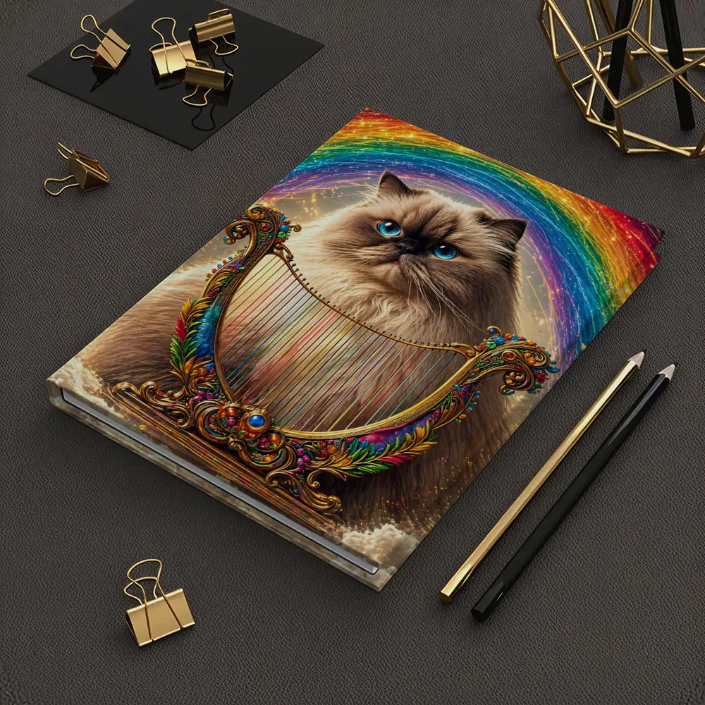 Himalayan Cat Rainbow Harp Clouds Fantasy – Notebooks
