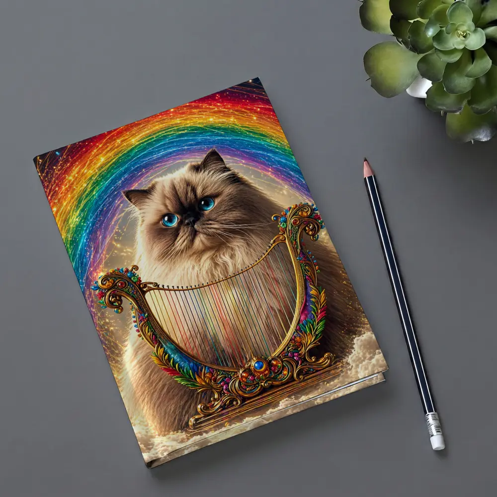 Himalayan Cat Rainbow Harp Clouds Fantasy – Notebooks