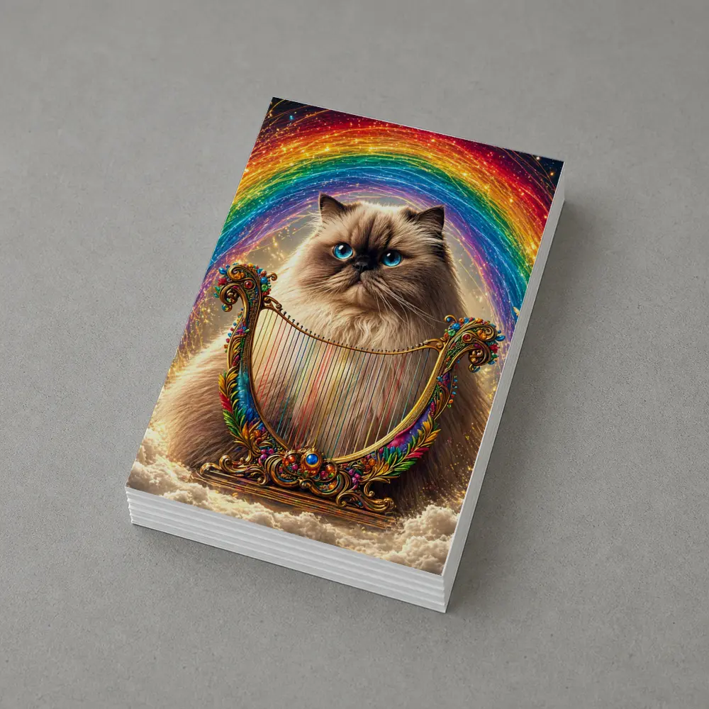 Himalayan Cat Rainbow Harp Clouds Fantasy – Postcards