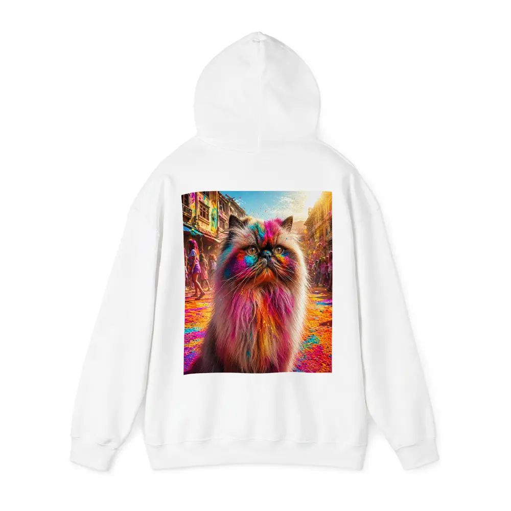 Himalayan Cat Covered in Holi Festival Colors – Hoodies