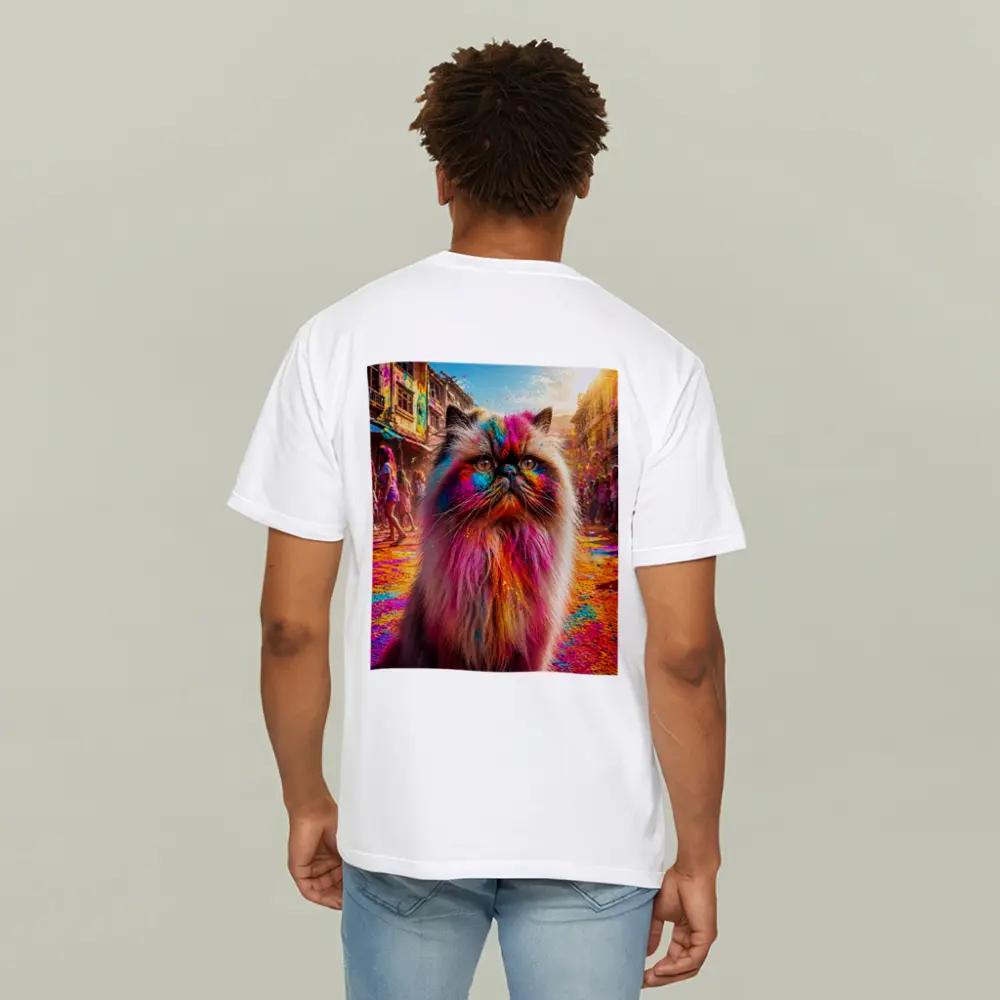 Himalayan Cat Covered in Holi Festival Colors – T-Shirts