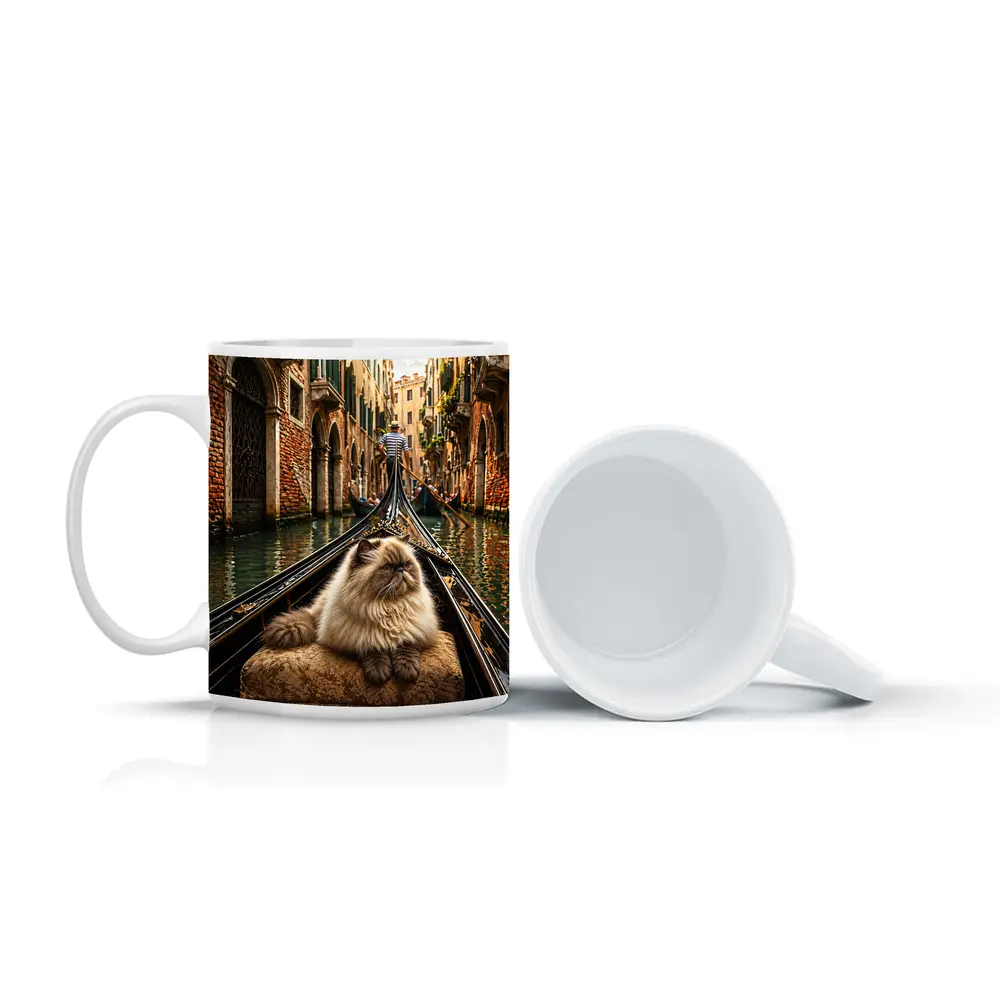Himalayan Cat Riding Gondola Venice Canal – Mugs