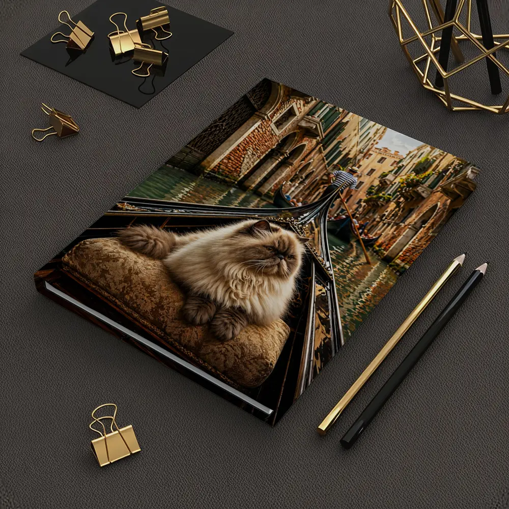 Himalayan Cat Riding Gondola Venice Canal – Notebooks