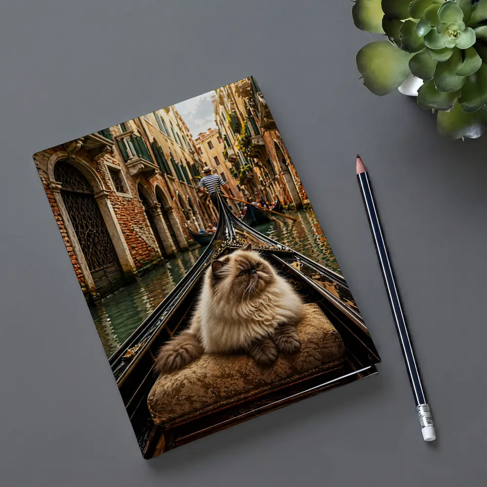 Himalayan Cat Riding Gondola Venice Canal – Notebooks