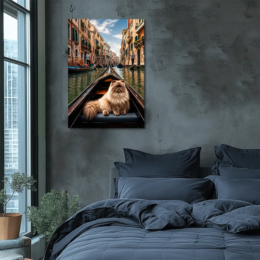 Himalayan Cat Riding Gondola Venice Canal – Wall Art