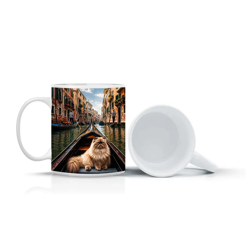 Himalayan Cat Riding Gondola Venice Canal – Mugs