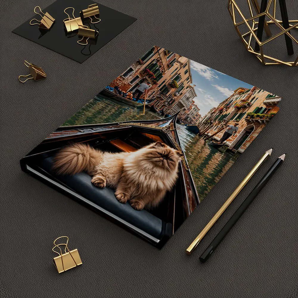Himalayan Cat Riding Gondola Venice Canal – Notebooks