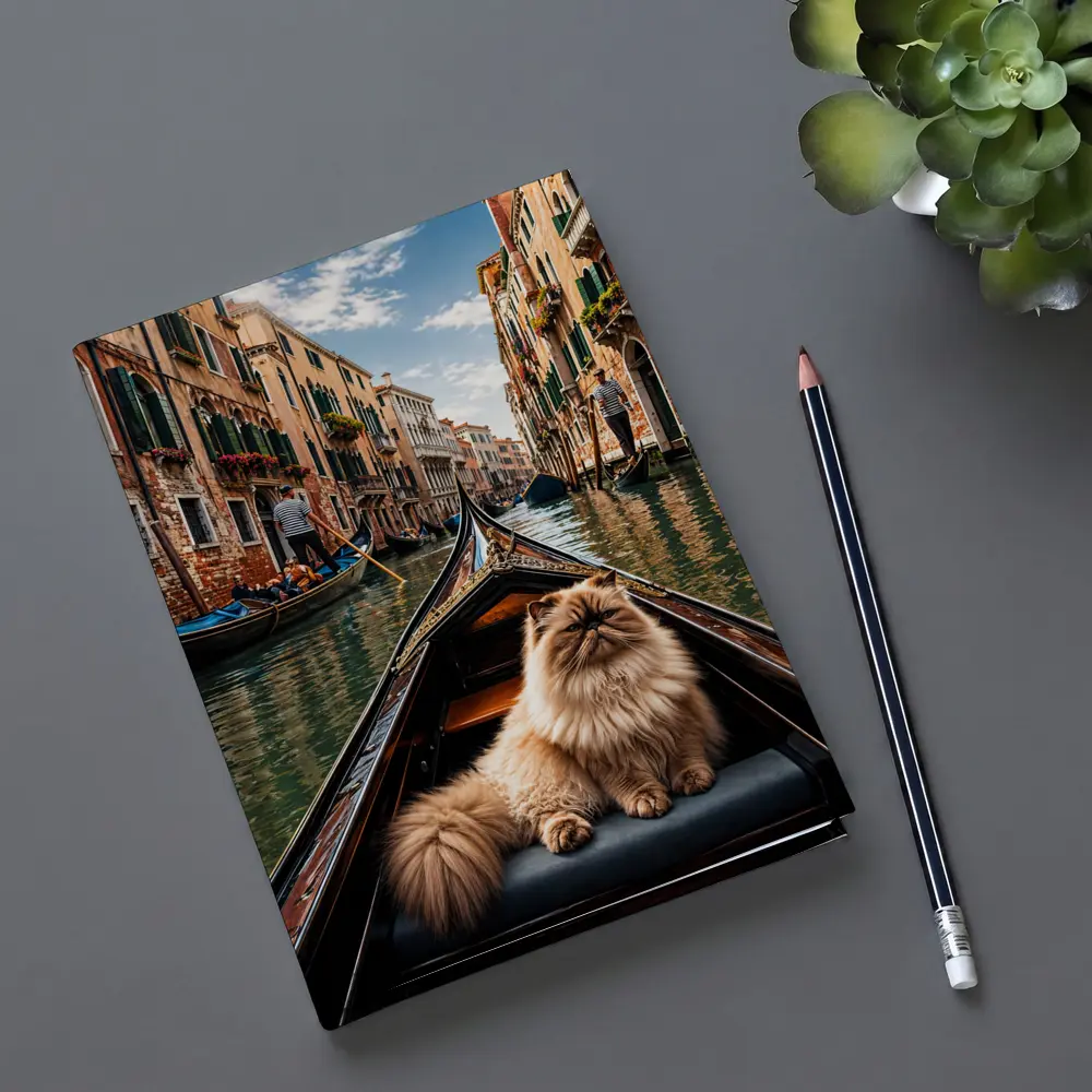 Himalayan Cat Riding Gondola Venice Canal – Notebooks