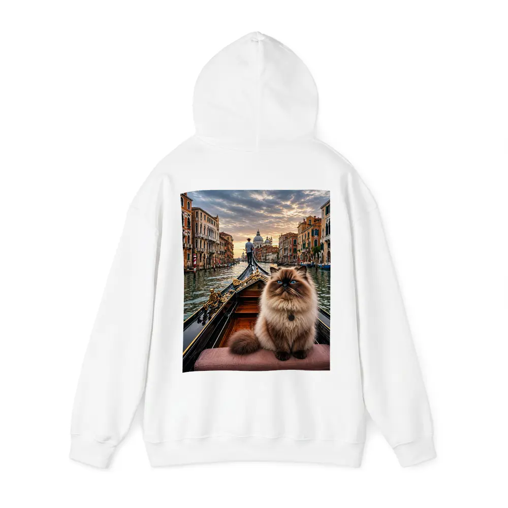 Himalayan Cat on Venice Gondola Canal – Hoodies