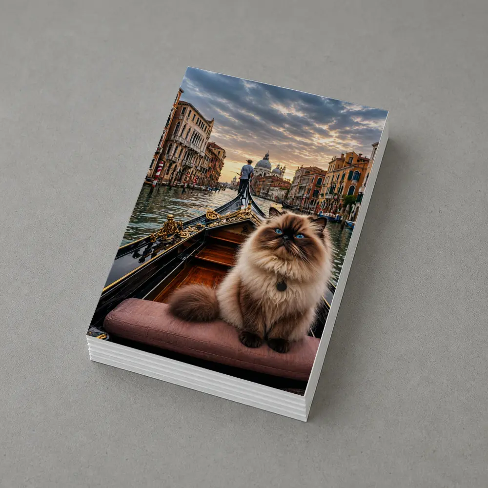 Himalayan Cat on Venice Gondola Canal – Postcards