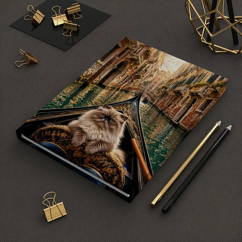 Himalayan Cat Riding Gondola Venice Canal – Notebooks