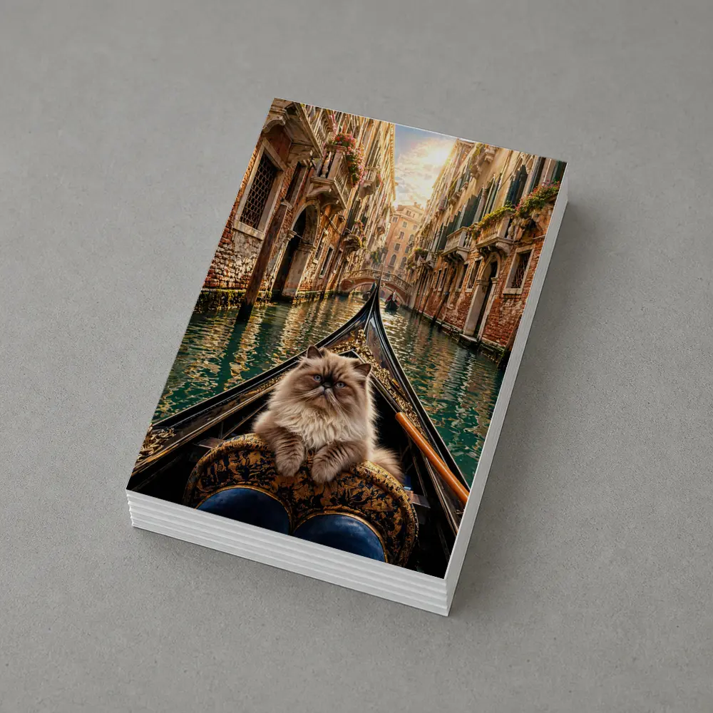 Himalayan Cat Riding Gondola Venice Canal – Postcards