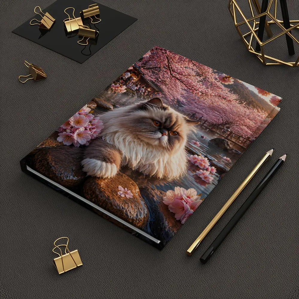 Himalayan Cat Cherry Blossoms Japanese Hot Springs – Notebooks