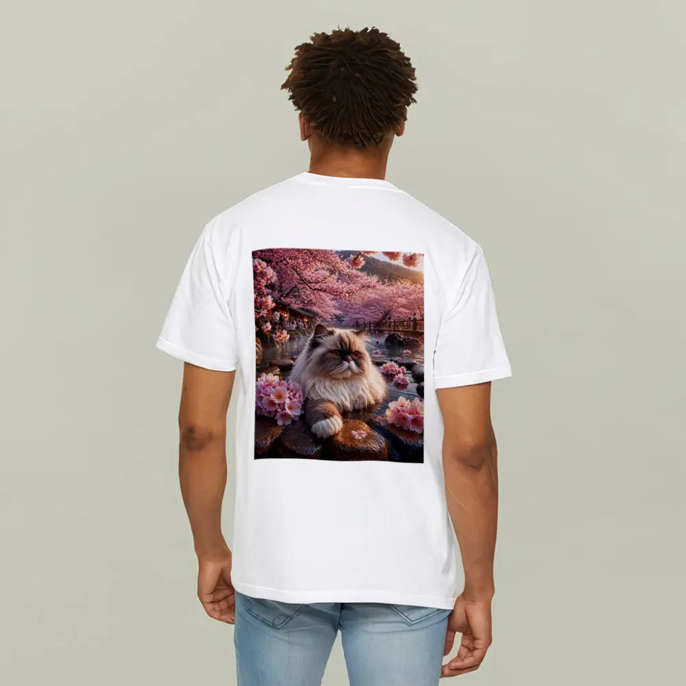 Himalayan Cat Cherry Blossoms Japanese Hot Springs – T-Shirts