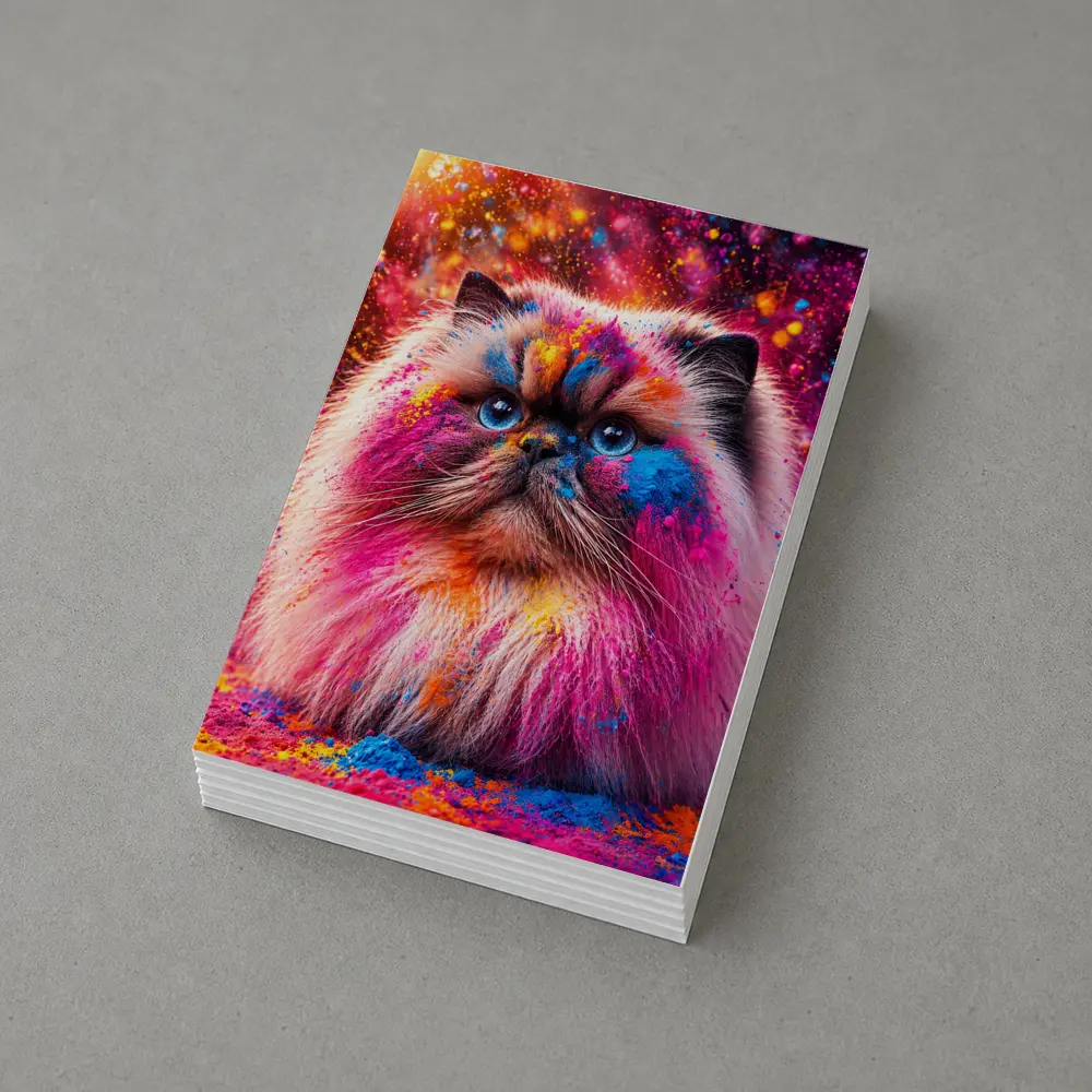 Himalayan Cat Covered In Colorful Holi Powder – Postcards