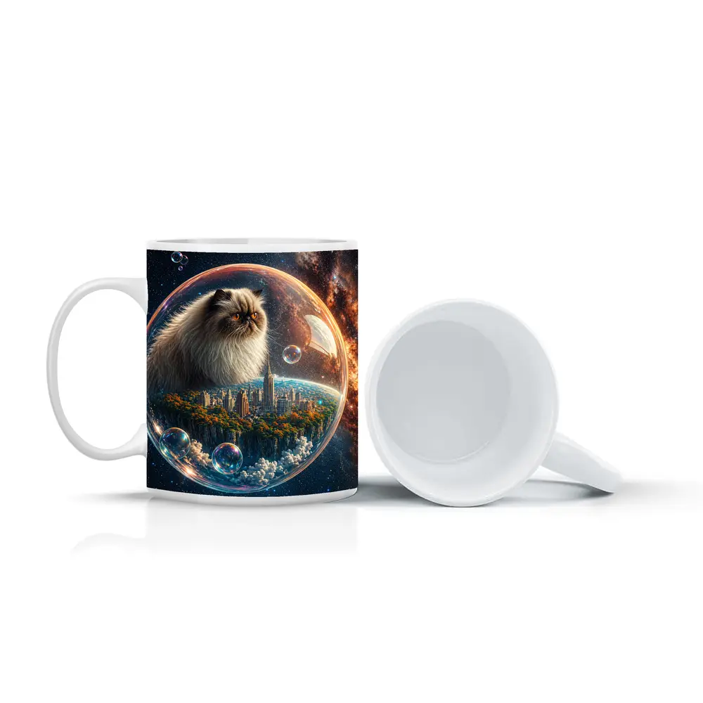 Himalayan Cat Floating in Space Bubble – Mugs