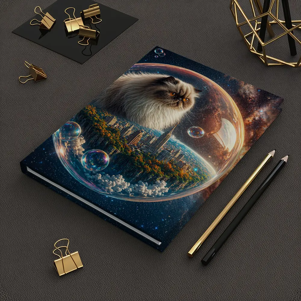 Himalayan Cat Floating in Space Bubble – Notebooks
