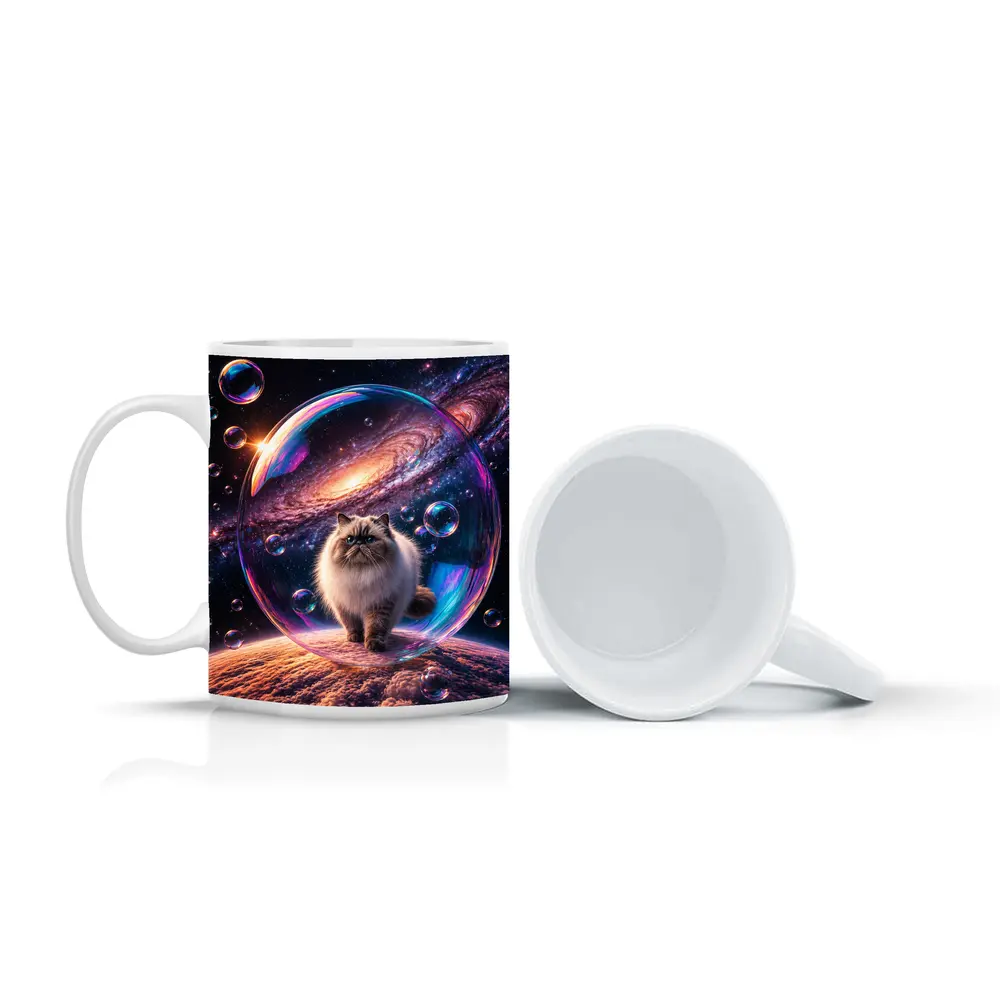 Himalayan Cat Floating Space Galaxy Bubble – Mugs