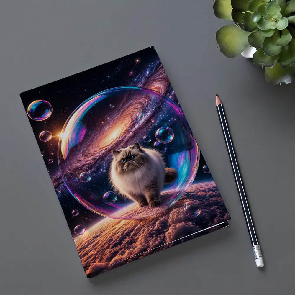 Himalayan Cat Floating Space Galaxy Bubble – Notebooks