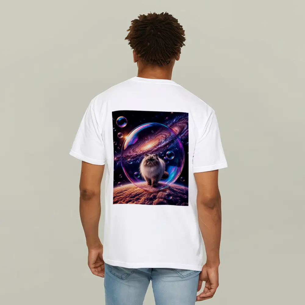 Himalayan Cat Floating Space Galaxy Bubble – T-Shirts