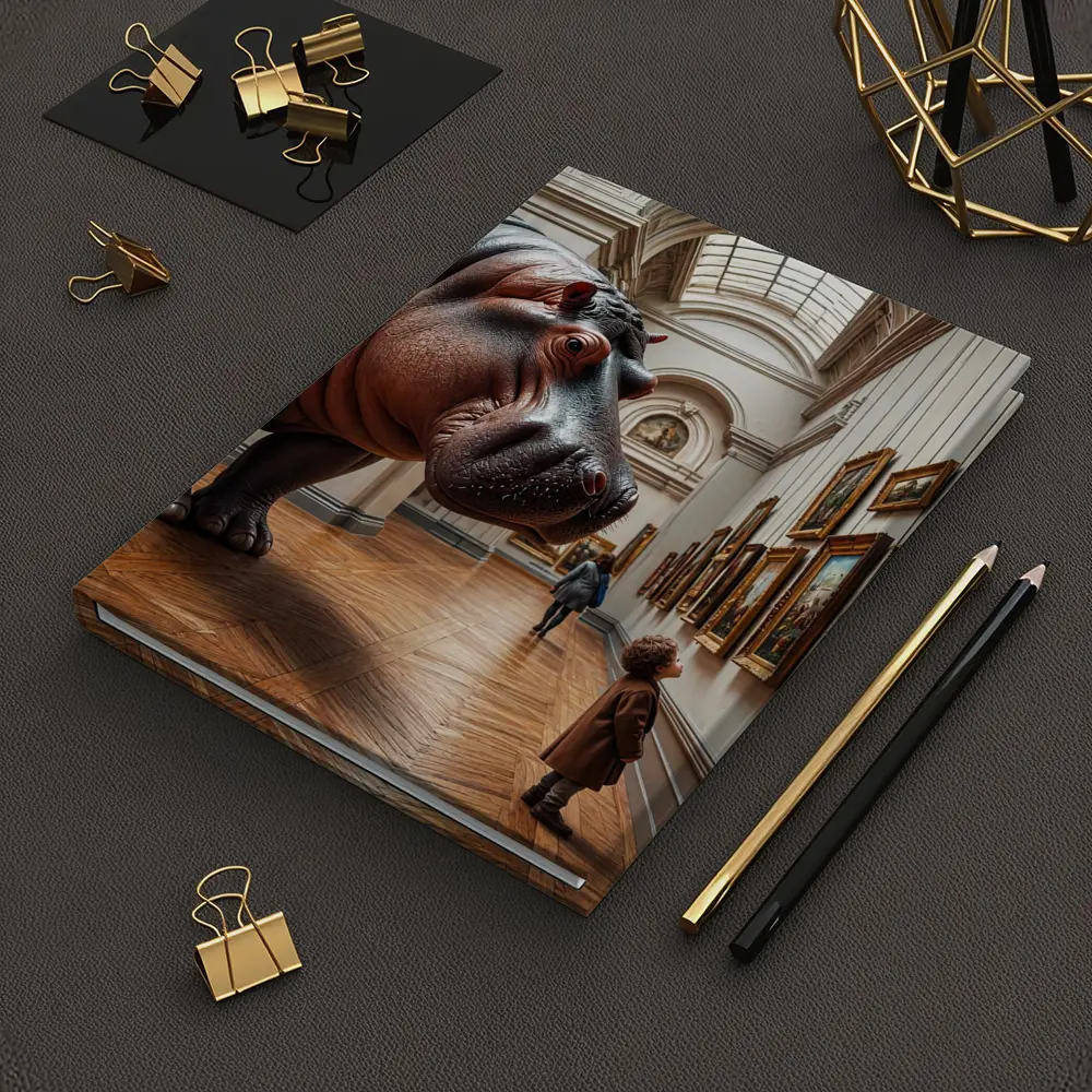 Hippopotamus Child Encounter Inside Art Museum – Notebooks