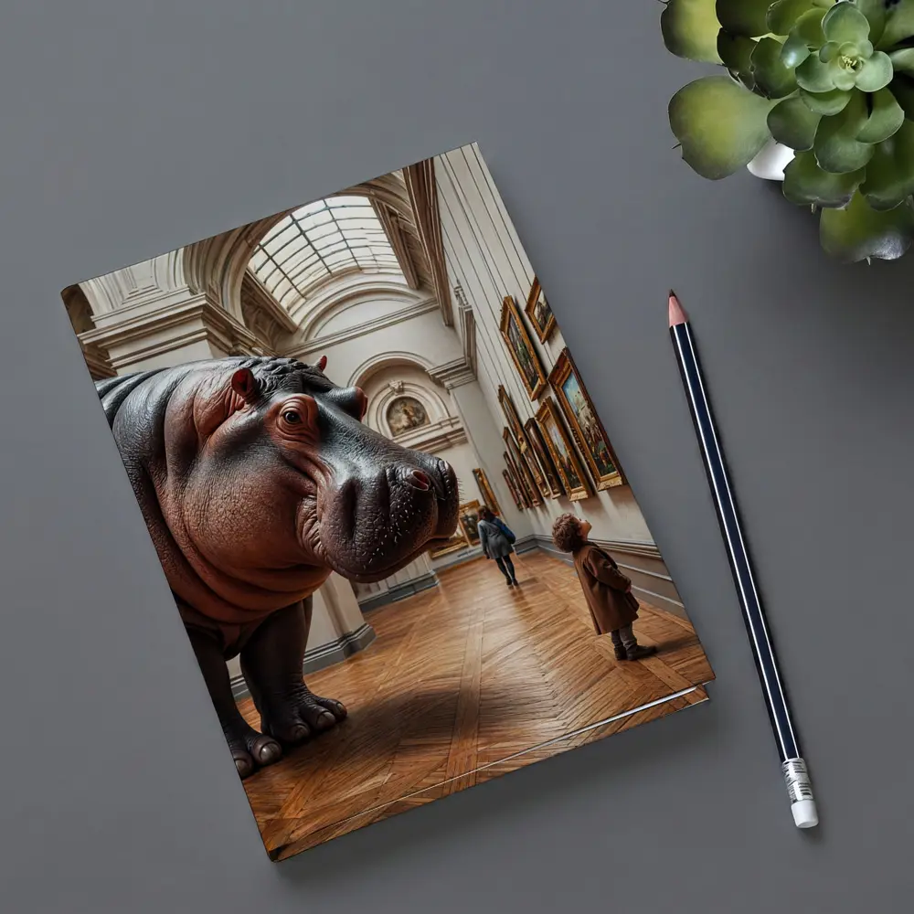 Hippopotamus Child Encounter Inside Art Museum – Notebooks