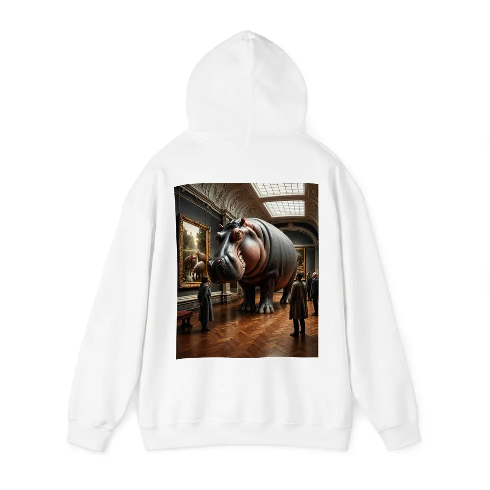 Giant Hippo Inside Classic Art Museum Gallery – Hoodies