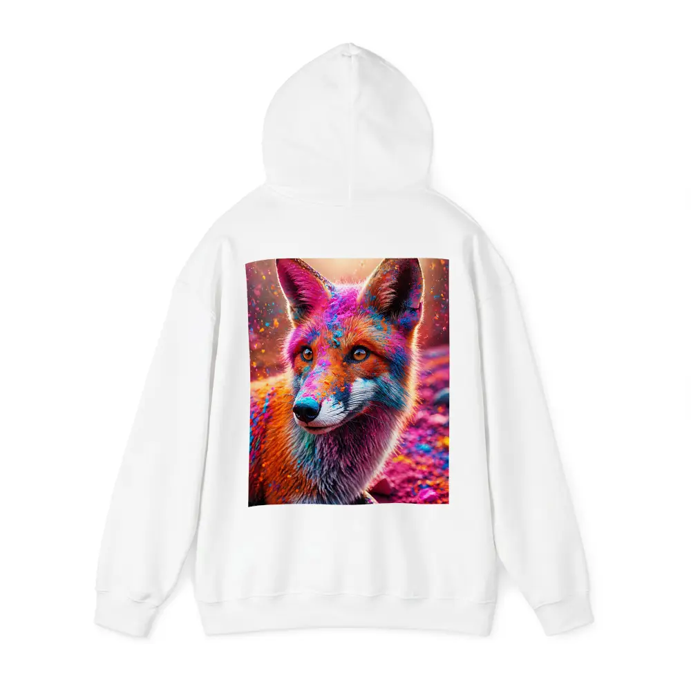 Colorful Fox Portrait Holi Powder Splash – Hoodies