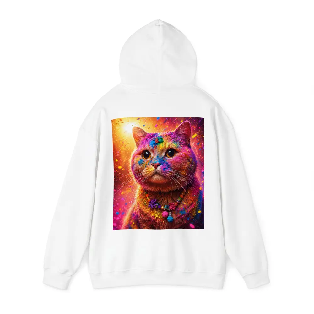 Colorful Cat Covered In Rainbow Holi Powder – Hoodies
