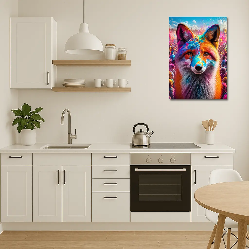 Fox Portrait Holi Color Powder Festival – Wall Art