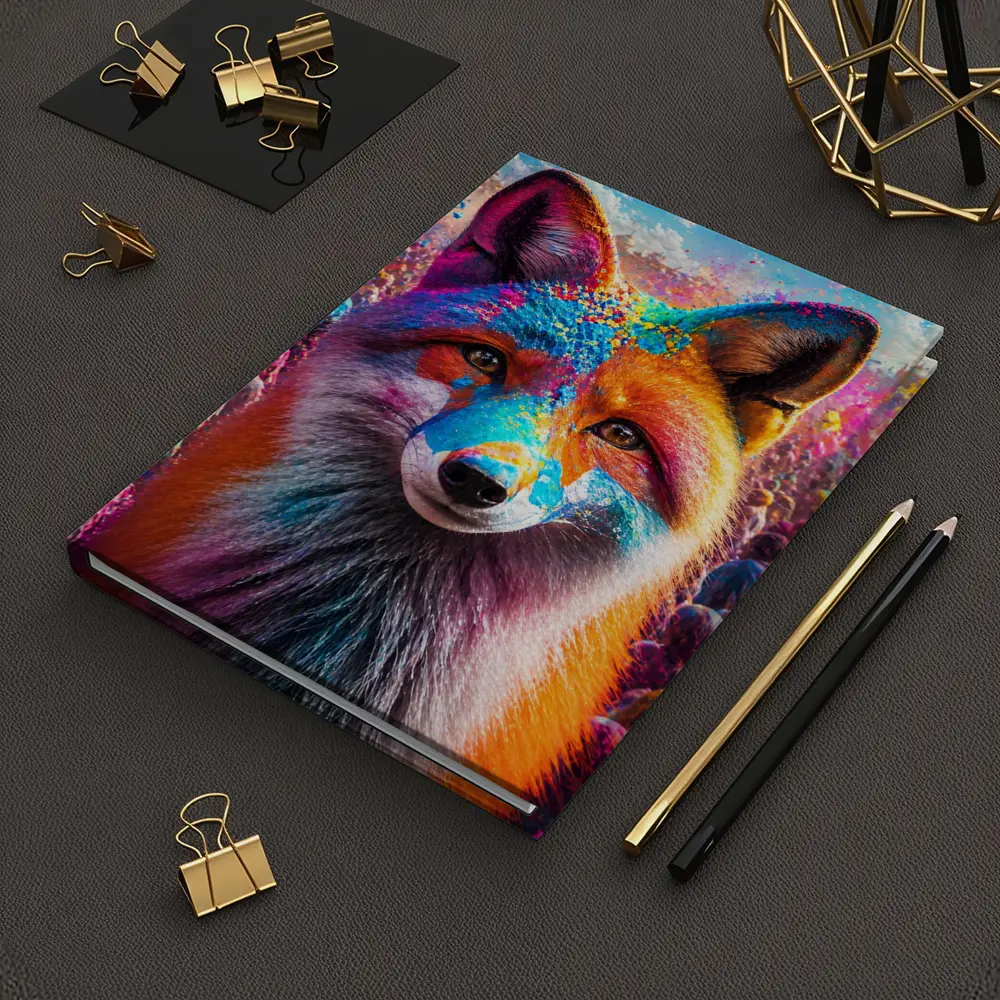 Fox Portrait Holi Color Powder Festival – Notebooks