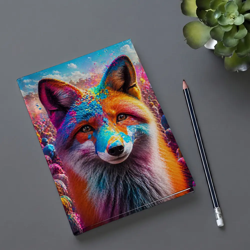 Fox Portrait Holi Color Powder Festival – Notebooks