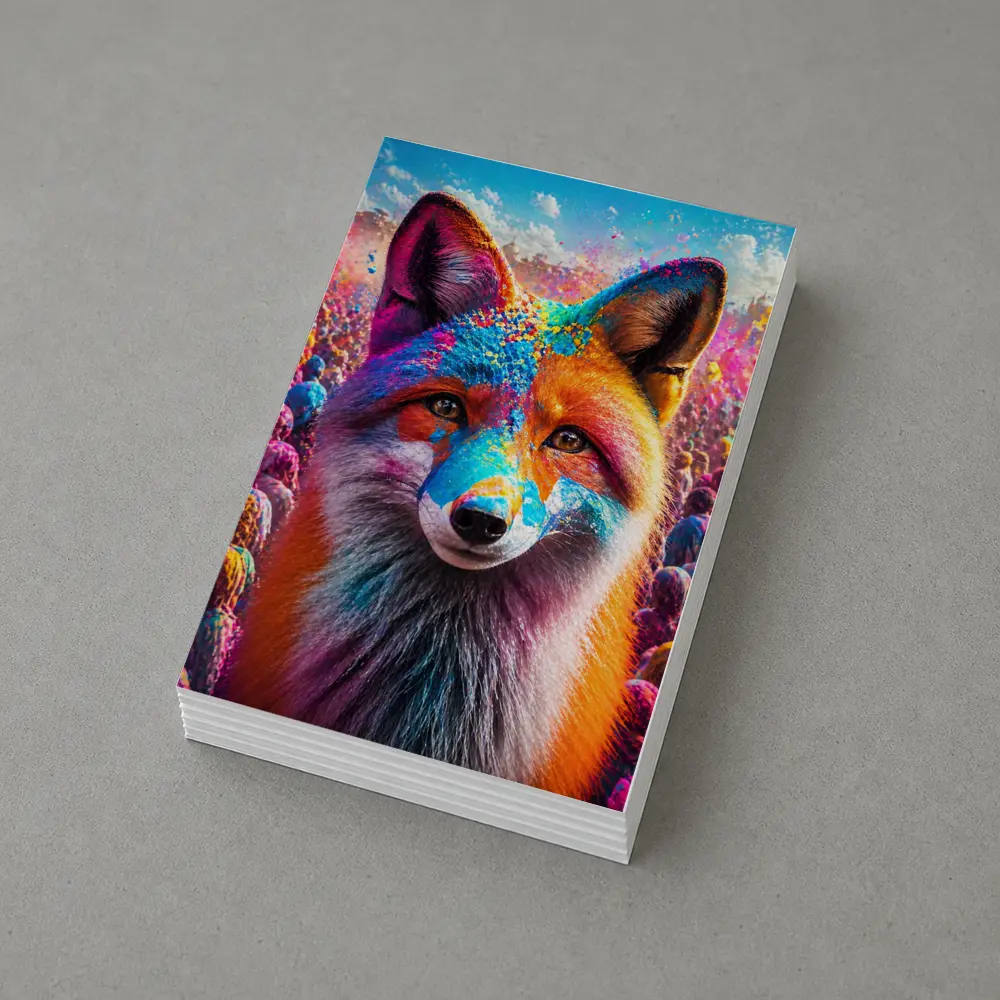 Fox Portrait Holi Color Powder Festival – Postcards