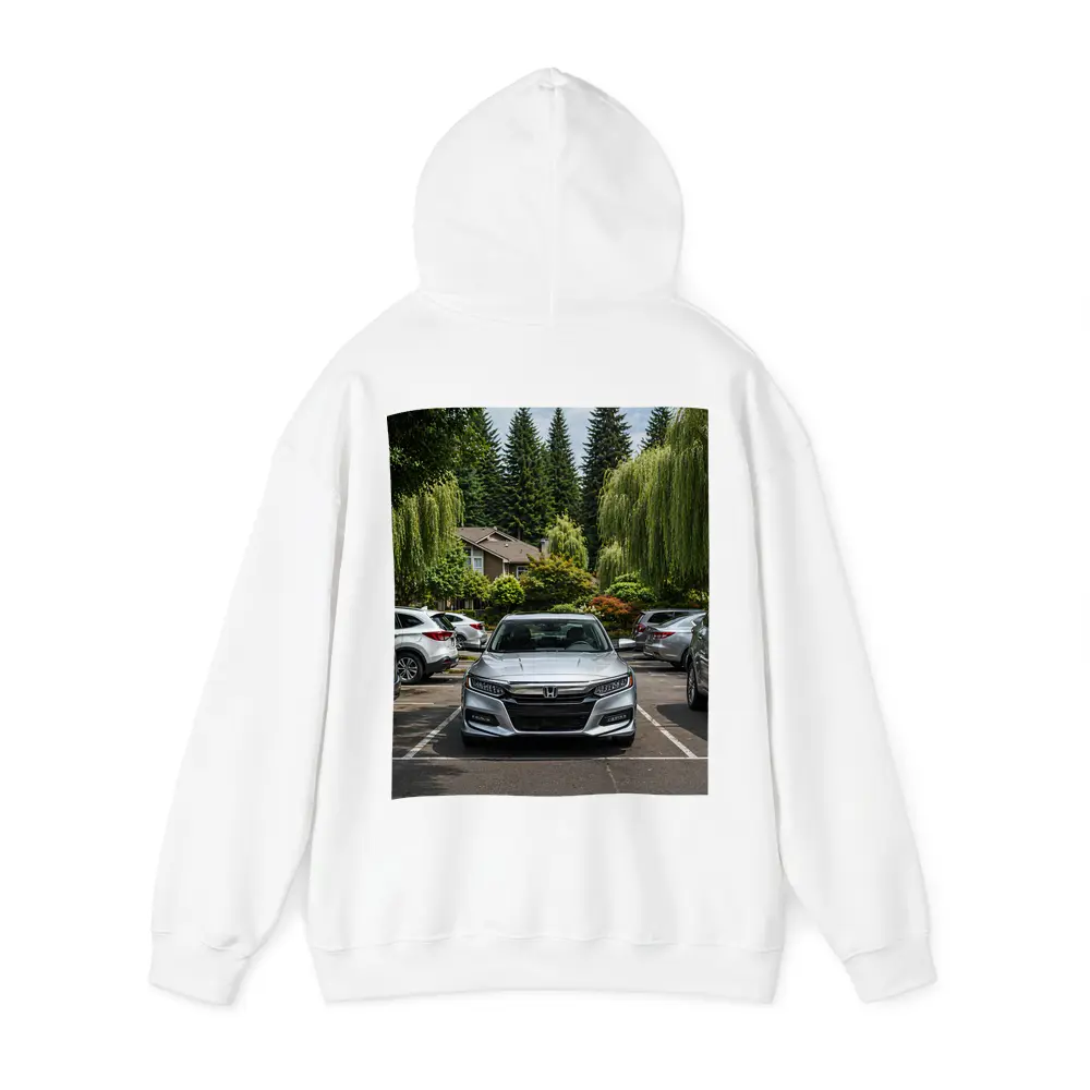 Honda Accord Silver Parked Green Trees – Hoodies