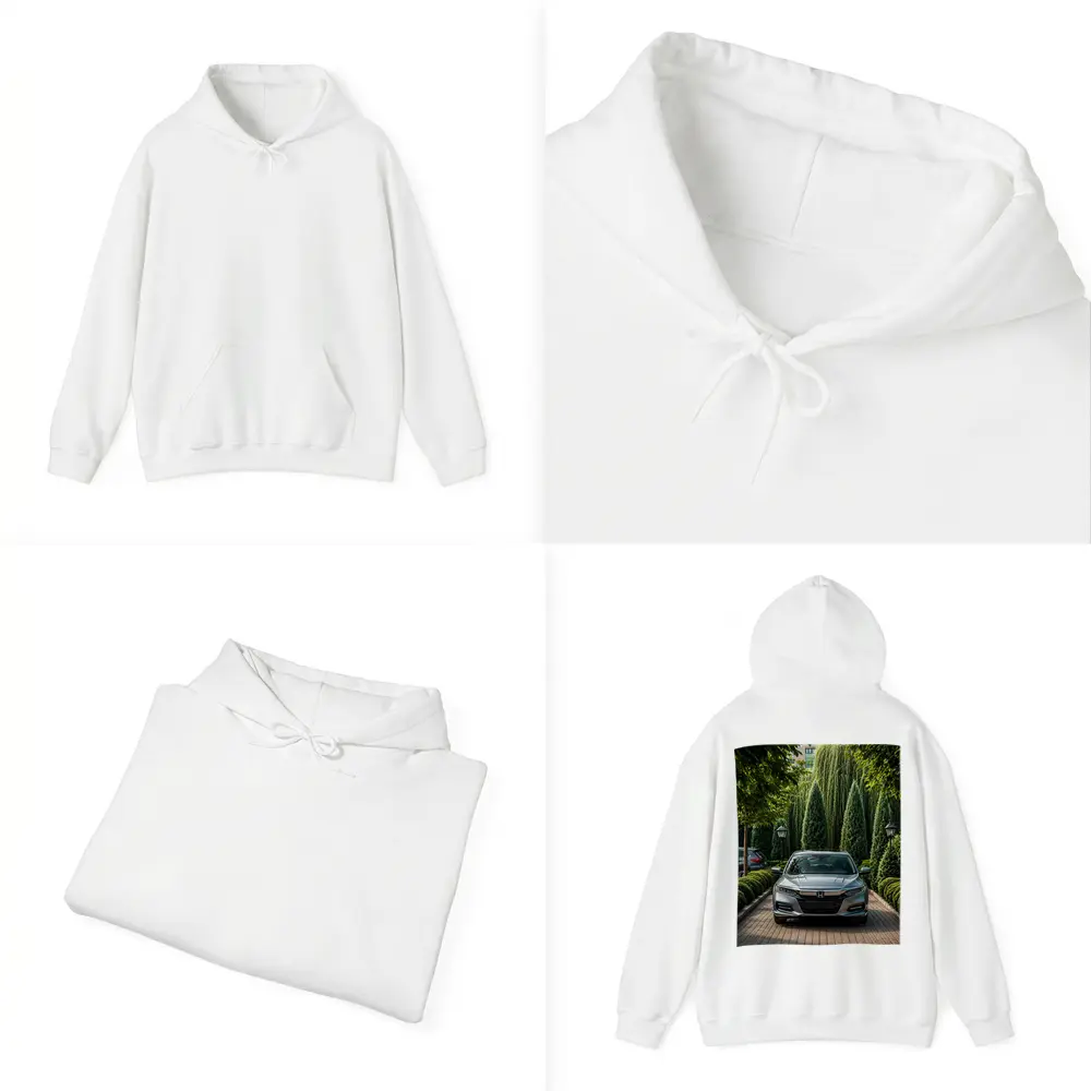 Honda Accord Parked Among Lush Green Trees – Hoodies