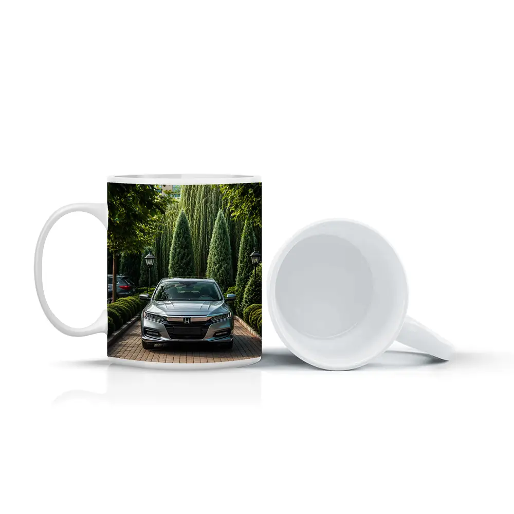 Honda Accord Parked Among Lush Green Trees – Mugs