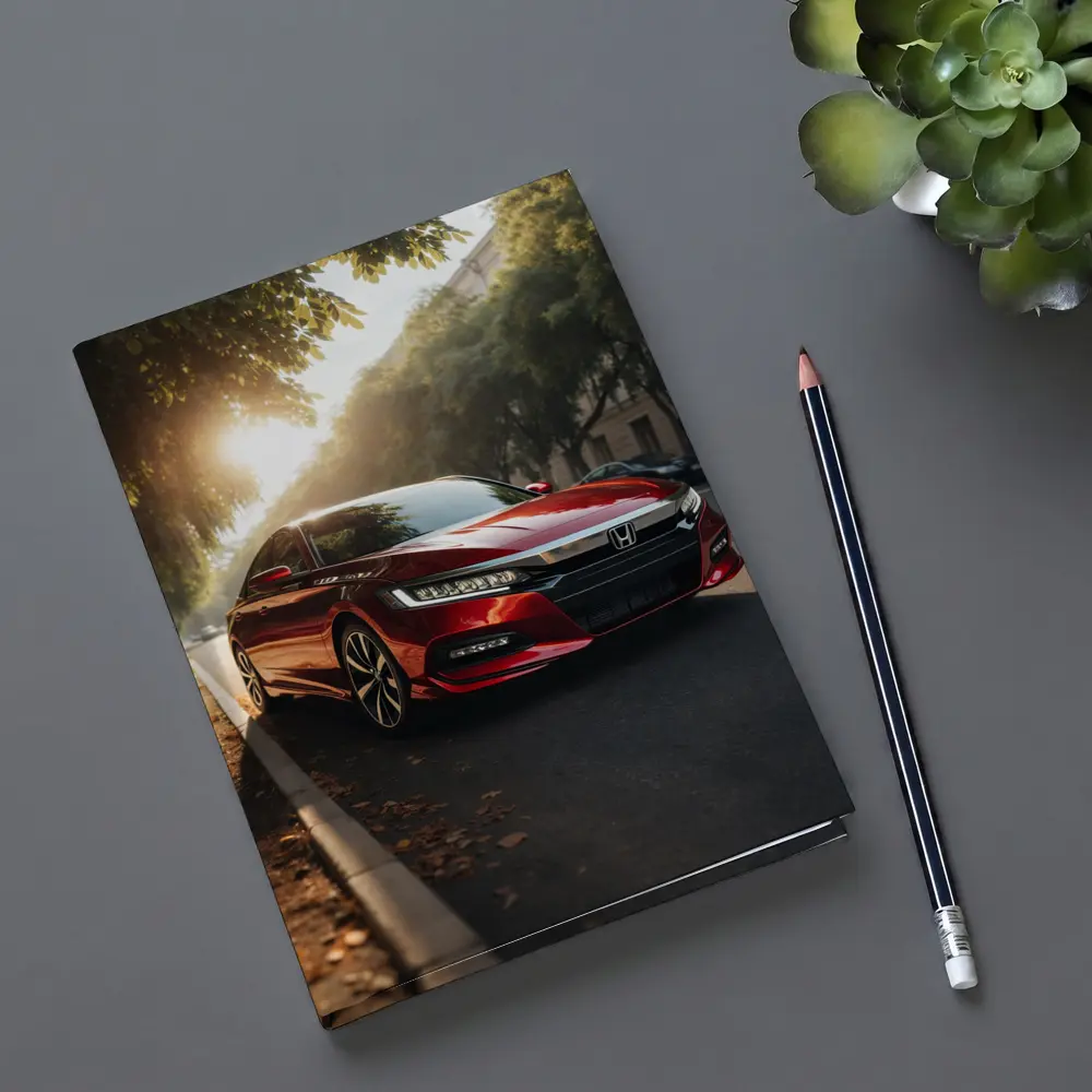 Honda Accord Red Sedan Urban Street Scene – Notebooks