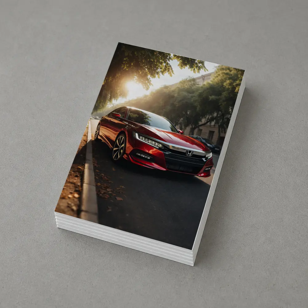 Honda Accord Red Sedan Urban Street Scene – Postcards