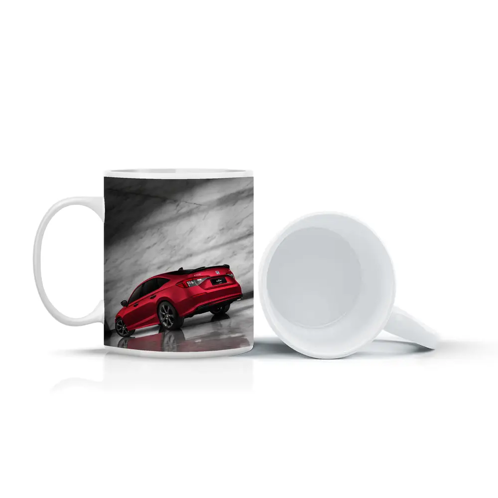 Honda Civic Red Car Marble Studio Background – Mugs