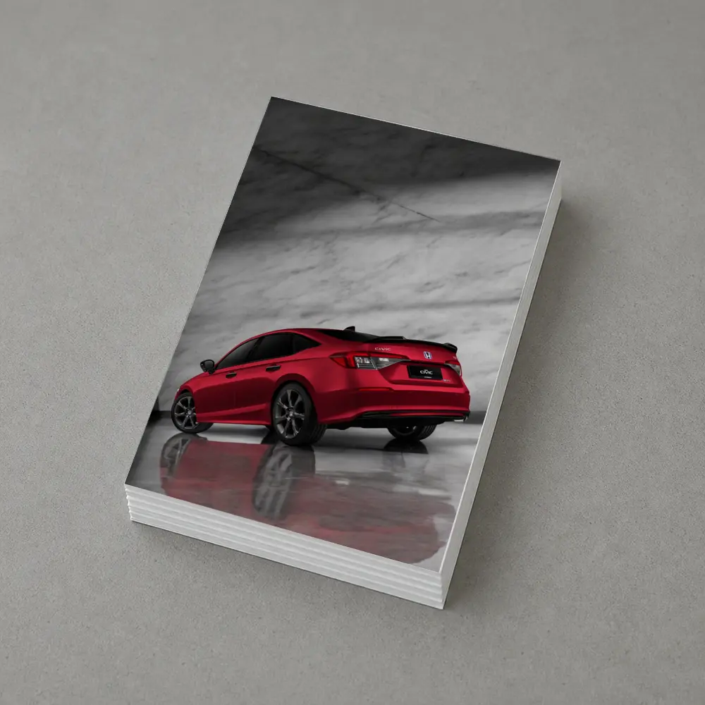 Honda Civic Red Car Marble Studio Background – Postcards