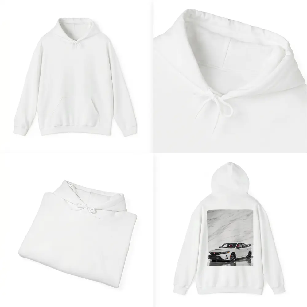 Honda Civic Type R White Marble Background – Hoodies