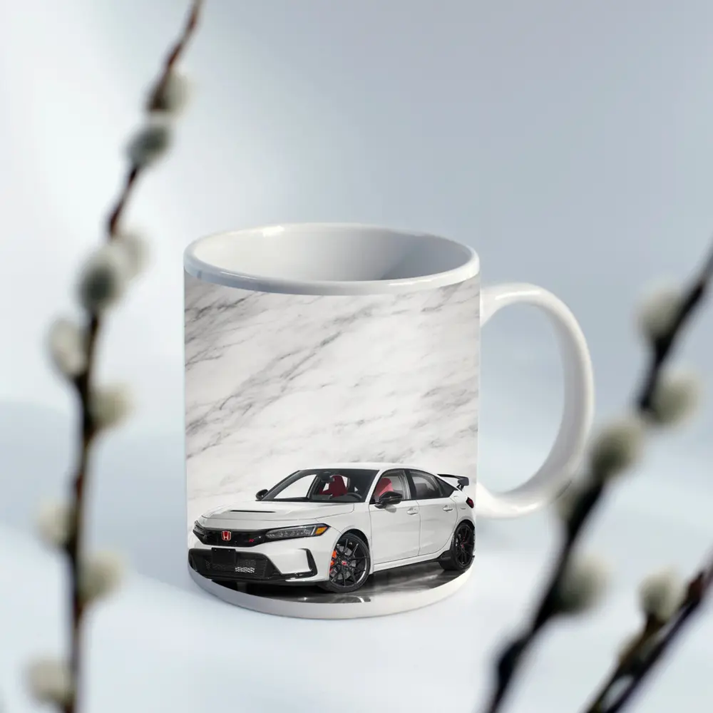 Honda Civic Type R White Marble Background – Mugs