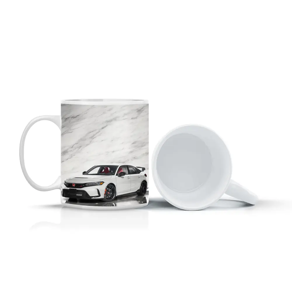 Honda Civic Type R White Marble Background – Mugs