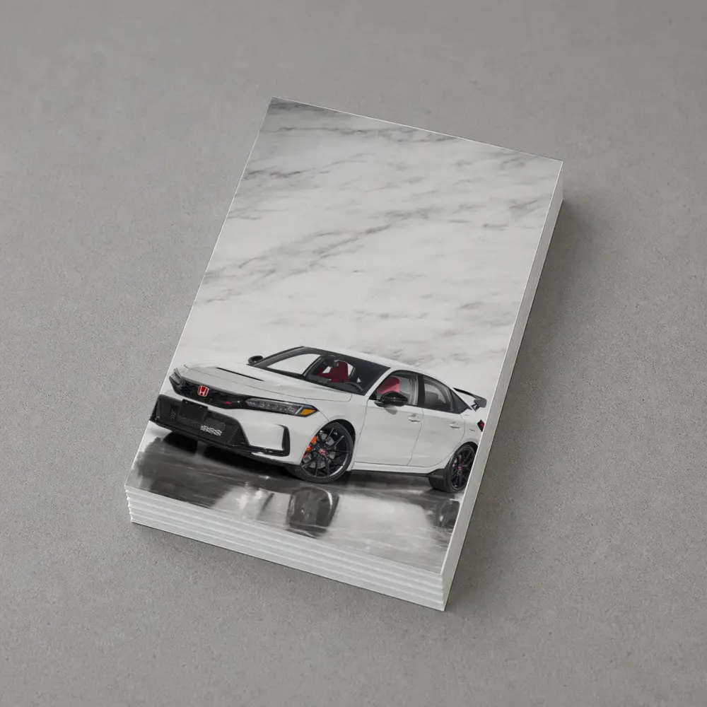 Honda Civic Type R White Marble Background – Postcards